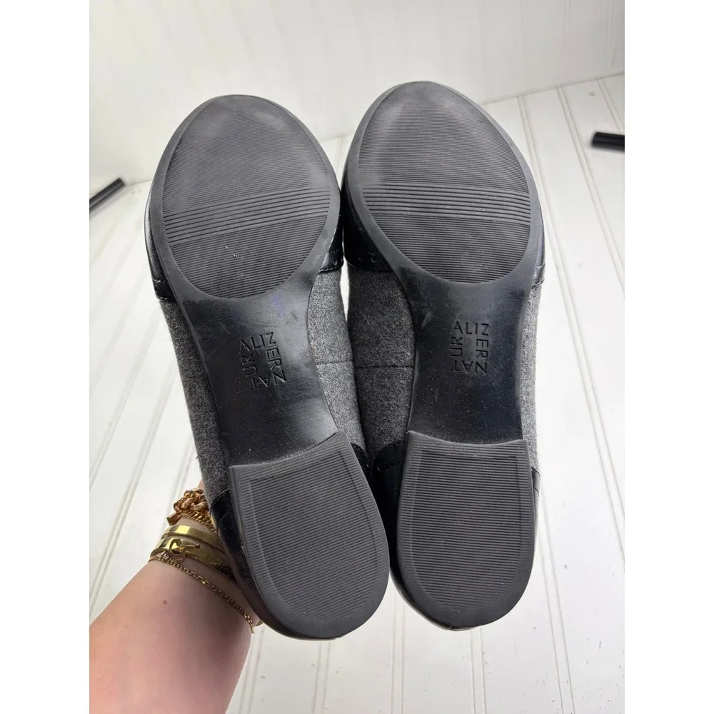 Naturalizer Lorraine Gray Fabric & Leather Tassel Loafers Flats Women's Size 8M